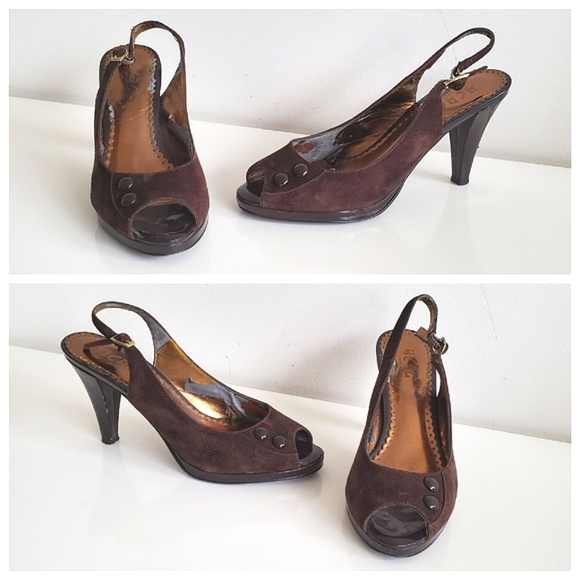 BCBG Brown Suede Heels Size 7.5 - Picture 2 of 12